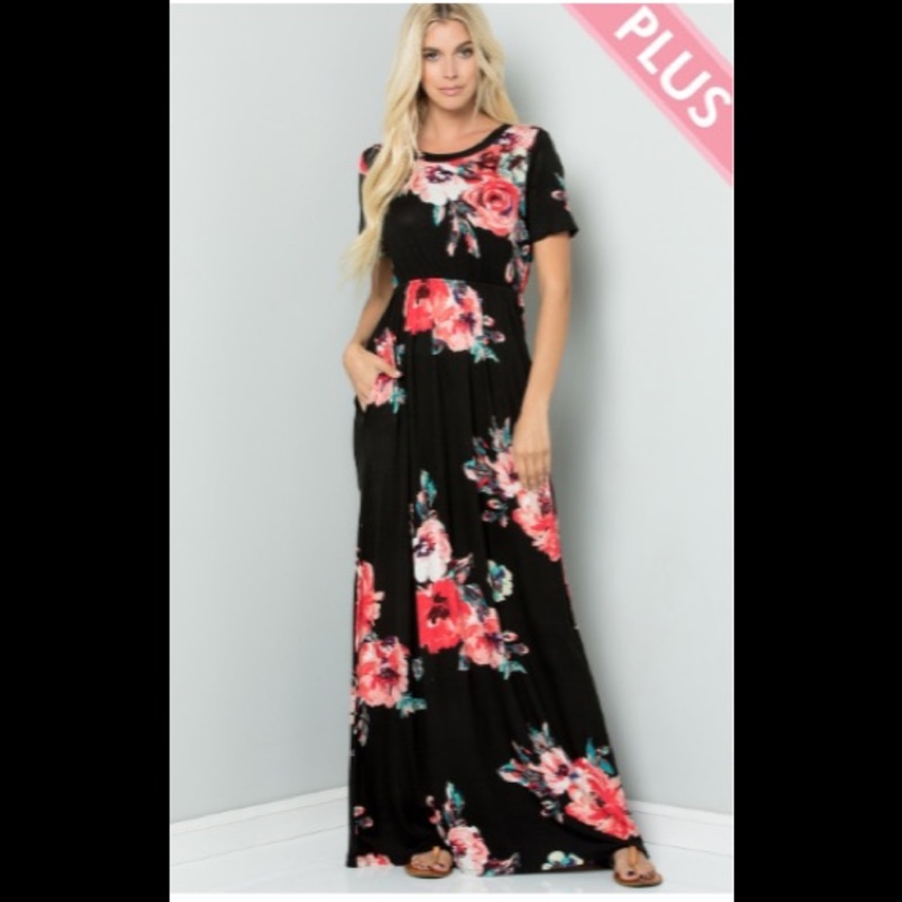 Black Floral Maxi Dress